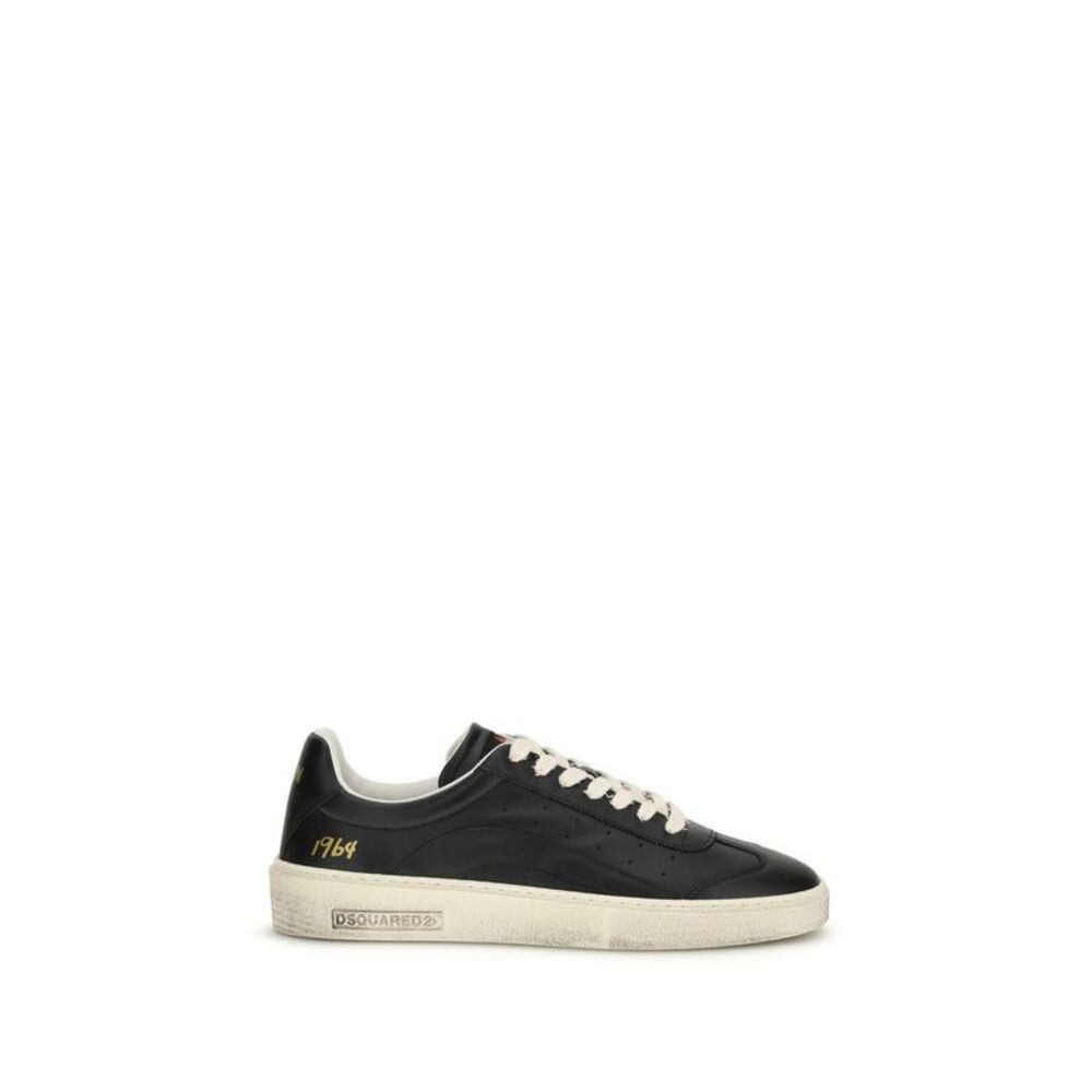 Dsquared² Black Calf Leather Bos Taurus Low Top Men's Sneakers